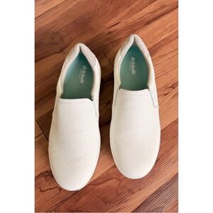 Dr Scholls Womens White Snake Embossed Slip On Sneakers Comfort Shoes Size 9